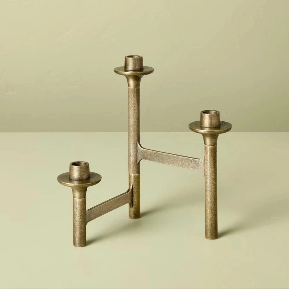 3ct Taper Brass Candelabra - Hearth & Hand with Magnolia